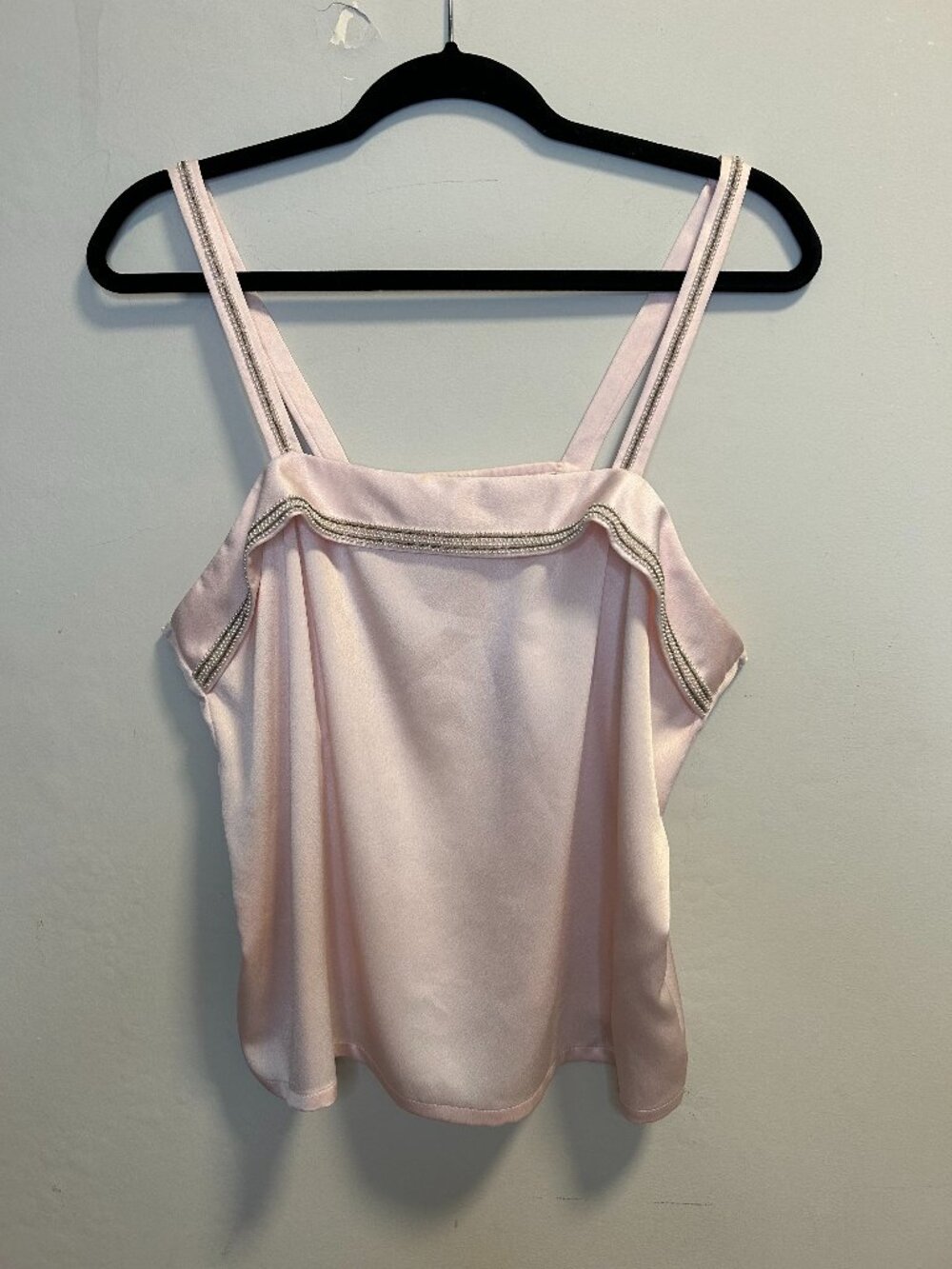 Vintage Nolan Miller Dynasty Collection Pink Beaded Tank Size 12